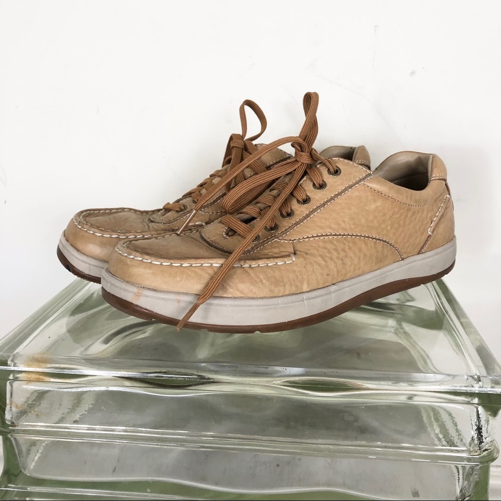 Rockport Men’s 8 WIDE tan lace up casual shoes leather comfort - Picture 3 of 12